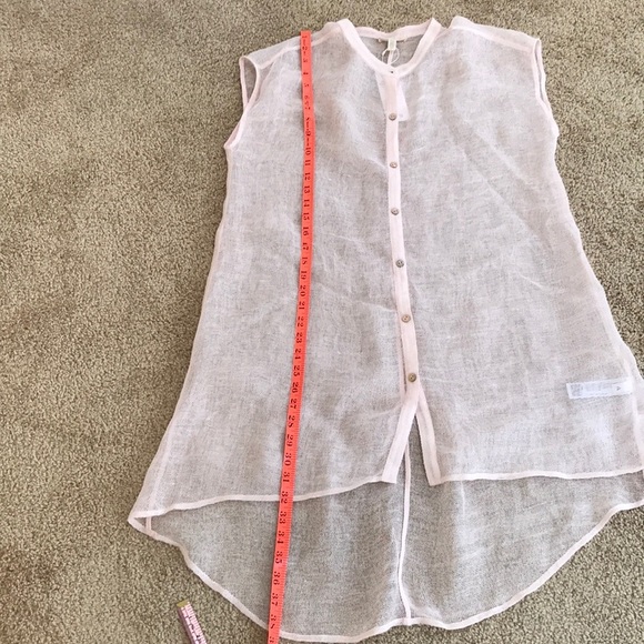 NWT! EILEEN Fisher S/P mandarin collar mesh shirt - Picture 8 of 8